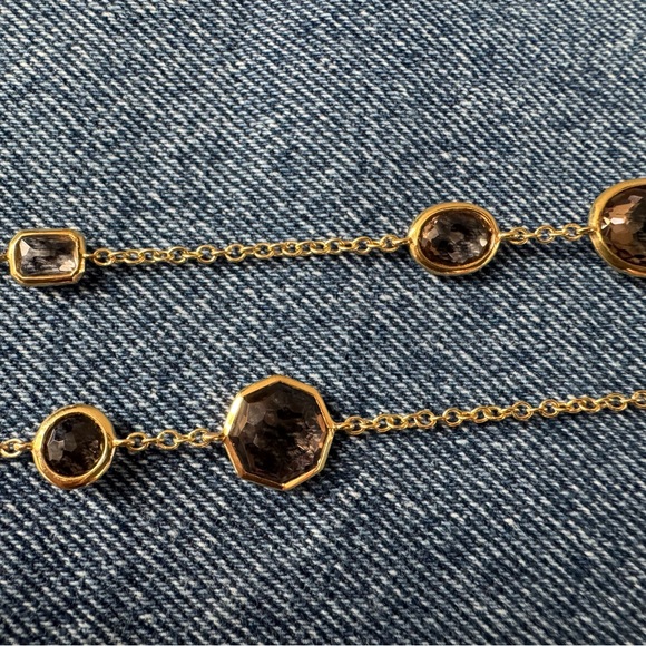 Ippolita Gold Necklace with Black Stones - Picture 1 of 6